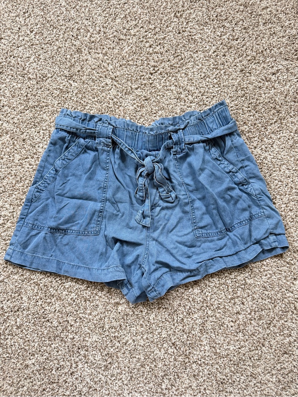 Women’s Blue Tie-Waist Casual Shorts